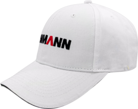 White baseball cap with Ammann logo