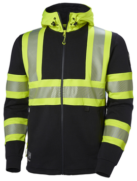 Men's zip hoodie Helly Hansen ICU reflective - Black-yellow