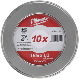 Tarcza ścierna Milwaukee SCS 41 Pro+ 125 mm do metalu (10 sztuk w metalowym opakowaniu)