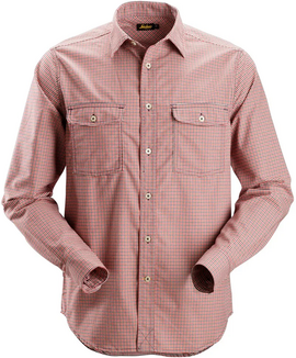 Men’s flannel shirt Snickers Comfort AllroundWork - Red