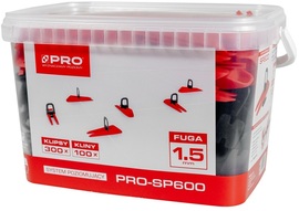 System poziomujący SP600 PRO SP614 (300 sztuk klipsów i 100 sztuk klinów w wiaderku 5 l)
