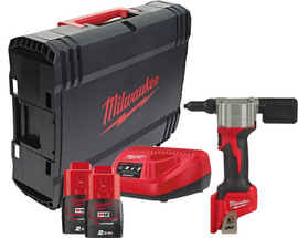 Nitownica Milwaukee M12 BPRT-0 (+ 2x akumulator 2 Ah + ładowarka + walizka)