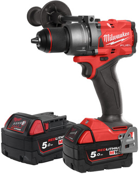 Wiertarko-wkrętarka udarowa Milwaukee M18FPD3-502X (+ 2x akumulator 5 Ah + ładowarka + walizka)