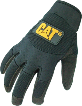 Rękawiczki robocze Caterpillar PU Synthetic Leather Pad Spandex Back - Czarny