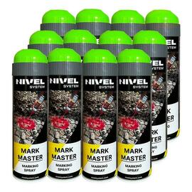 Farba w aerozolu Nivel System Mark Master (500 ml) (zestaw 12 sztuk) - Zielony