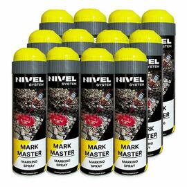 Farba w aerozolu Nivel System Mark Master (500 ml) (zestaw 12 sztuk) - Żółty