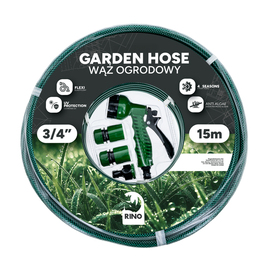 Wąż ogrodowy 3/4' Rino Garden SNAKE (+pistolet, 3x szybkozłączka) - 15 m
