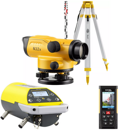 Niwelator liniowy, rurowy Nivel System PL200R PLUS do układania rur i kanalizacji (+ niwelator optyczny, statyw, dalmierz, łata 5m)