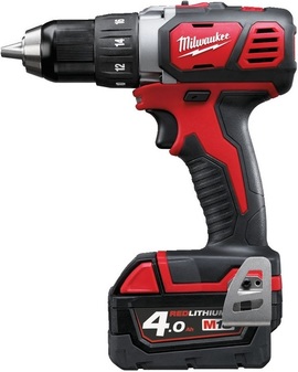 Wiertarko-wkrętarka Milwaukee M18 BDD-402C (+ 2x akumulator 4 Ah + ładowarka + walizka)