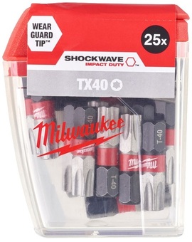 Zestaw bitów Milwaukee Shockwave CD IR TX40 (25 sztuk)