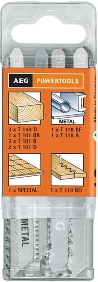 Saw blade set AEG Powertools for wood and metal (12 pieces)