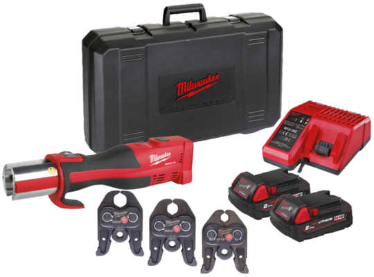 Zaciskarka do rur Milwaukee M18 Force Logic BLHPT-202C V-SET-FL (+ 2x akumulator + ładowarka)