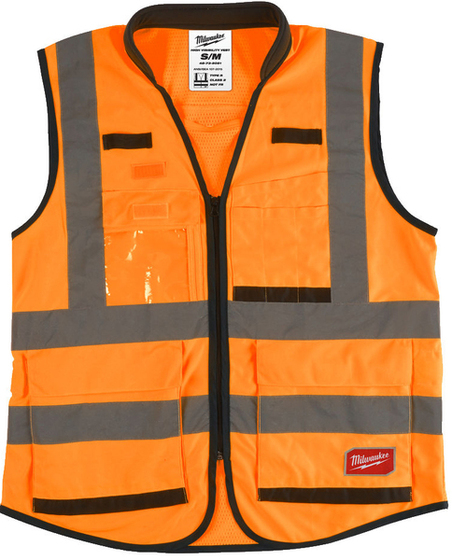 Kamizelka robocza Milwaukee Premium odblaskowa - Pomarańczowy