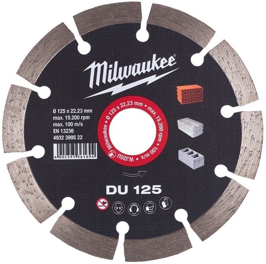 Tarcza diamentowa Milwaukee DU 125 mm do materiałów budowlanych, bloku betonowego i wapiennego