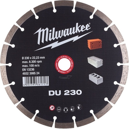 Tarcza diamentowa Milwaukee DU 230 mm do materiałów budowlanych, bloku betonowego i wapiennego