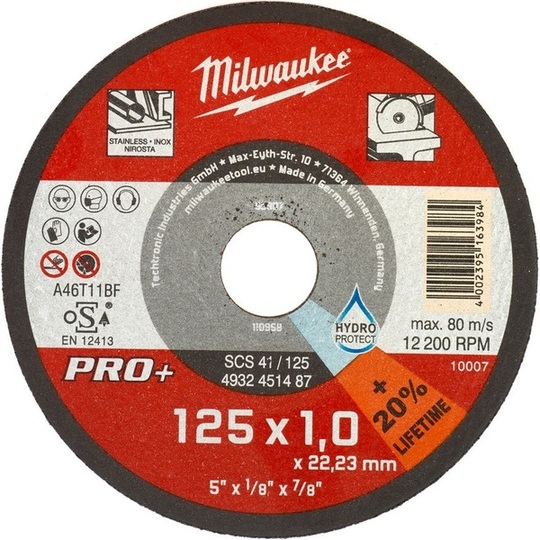 Tarcza ścierna Milwaukee Pro+ SCS 41 125 mm, do metalu i stali