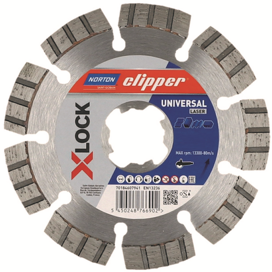 Diamond blade Norton Clipper X-LOCK Universal Laser 125 mm