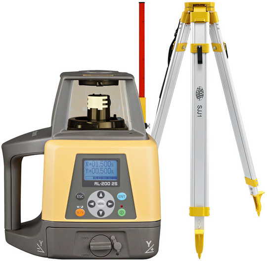 Niwelator laserowy Topcon RL-200 2S (+ statyw SJJ1 + łata LS-24), wiązka czerwona, zasięg 1100 m