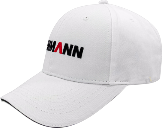 Biała czapka z daszkiem z logo Ammann