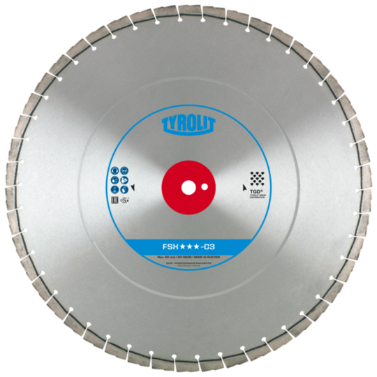 Tarcza diamentowa Tyrolit Premium FSX-C3 1200 mm do betonu (szerokość 4,4 mm, otwór montażowy 35 / 25,4 mm)