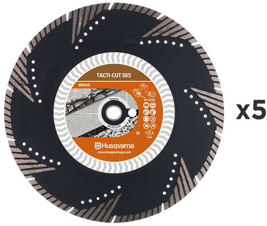 PAKIET – Tarcza diamentowa Husqvarna Tacti-Cut S65 350 mm do betonu (5 sztuk)