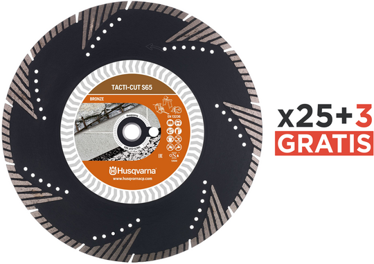 PAKIET – Tarcza diamentowa Husqvarna Tacti-Cut S65 350 mm do betonu (25 sztuk + 3 gratis)