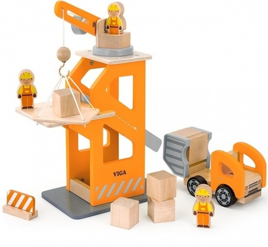 Wooden Construction site with accessories Viga for children