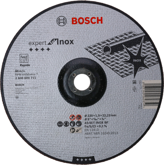 Grinding disc Bosch Expert for Inox Rapido AS 46 T INOX BE 230 mm
