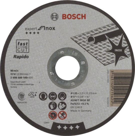 Grinding disc Bosch Expert for Inox Rapido AS 60 T INOX BF 125 mm