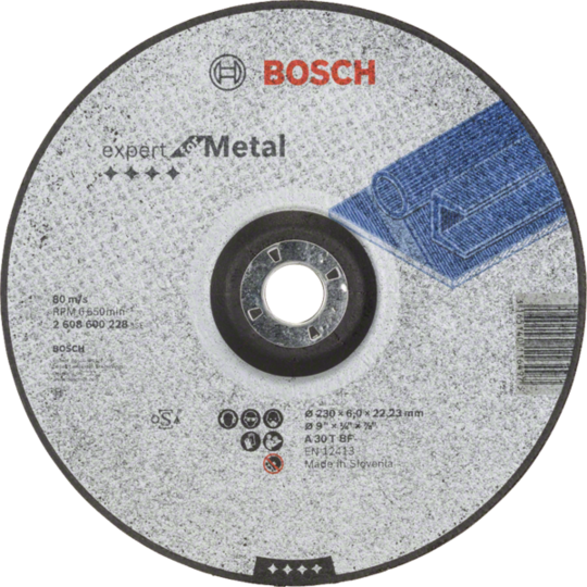 Tarcza szlifierska (wygięta) Bosch Expert for Metal A 30 T BF 230 mm, do metalu i stali