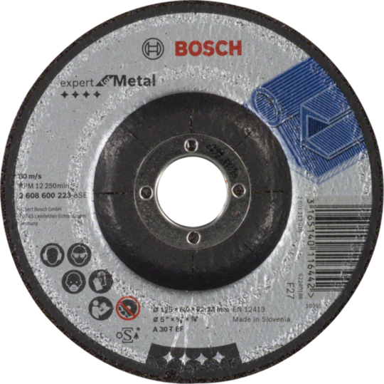 Tarcza szlifierska (wygięta) Bosch Expert for Metal A 30 T BF 125 mm, do metalu i stali