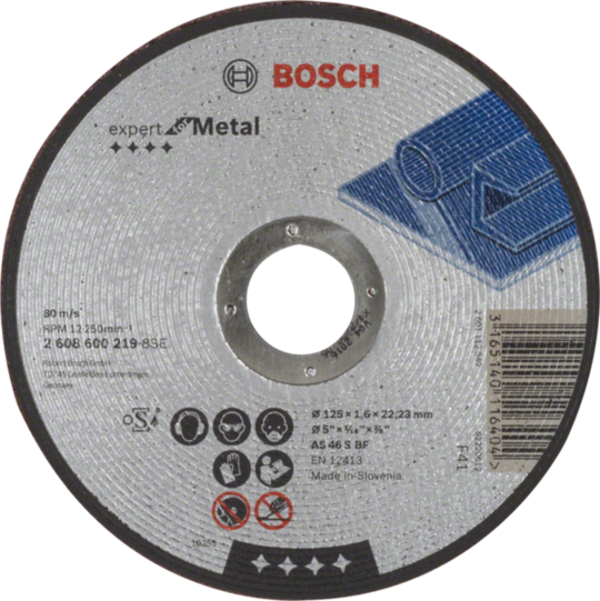 Tarcza szlifierska Bosch Expert for Metal AS 46 S BF 125 mm, do metalu i stali