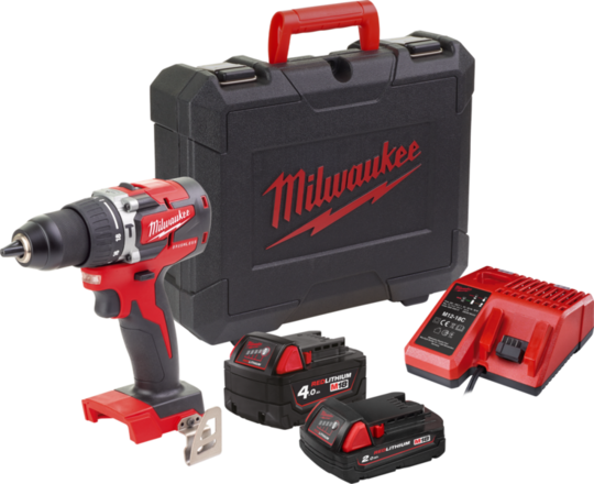 Zestaw combo Milwaukee M18 CBLPD-422C Fuel Powerpack (+ akumulator 2 Ah i 4 Ah + ładowarka + walizka)