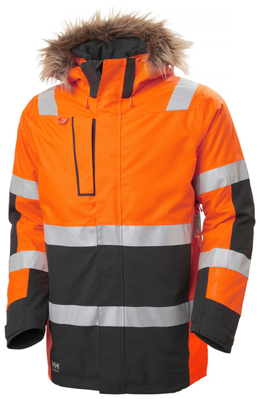 Men's winter jacket Helly Hansen parka ALNA 2.0 reflective - Black-orange