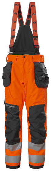 Męskie spodnie z szelkami Helly Hansen ALNA 2.0 Pant Cl 2 zimowe - Czarno-pomarańczowy