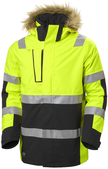 Men's winter jacket Helly Hansen parka ALNA 2.0 reflective - Black-yellow