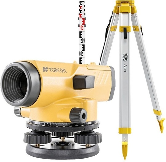 Optical level Topcon AT-B4A (+ tripod, + laser stave)