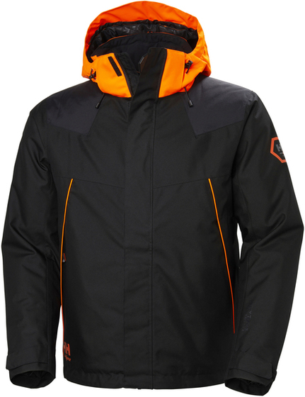 Męska kurtka robocza Helly Hansen Chelsea evolution winter jacket zimowa - Czarno-pomarańczowy