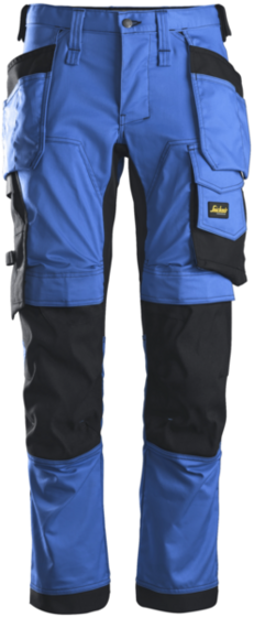 Męskie spodnie robocze Snickers Stretch z workami kieszeniowymi - Czarno-niebieski