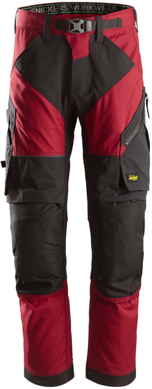 Męskie spodnie robocze Snickers FlexiWork standardowa nogawka - Czarno-czerwony