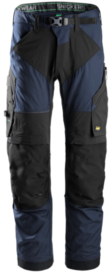 Męskie spodnie robocze Snickers FlexiWork ekstra krótka nogawka - Czarno-granatowy