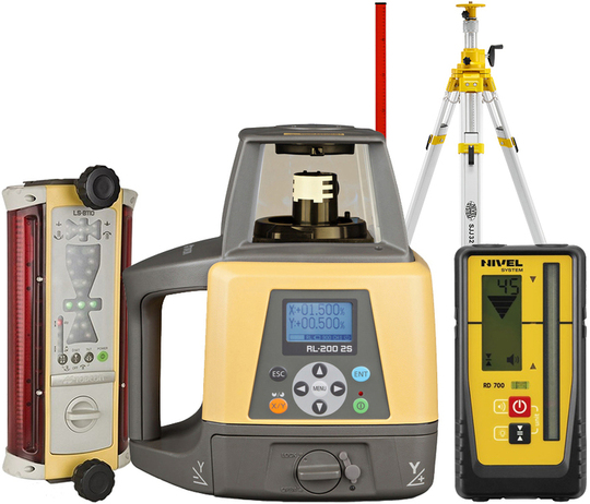 Niwelator laserowy Topcon RL-200 2S DIGITAL (+ statyw korbowy SJJ32 + łata LS-24 + czujnik LS-B110), wiązka czerwona, zasięg 1100 m