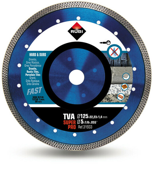 Tarcza diamentowa Rubi TVA 125 SUPERPRO 125 mm do twardych materiałów