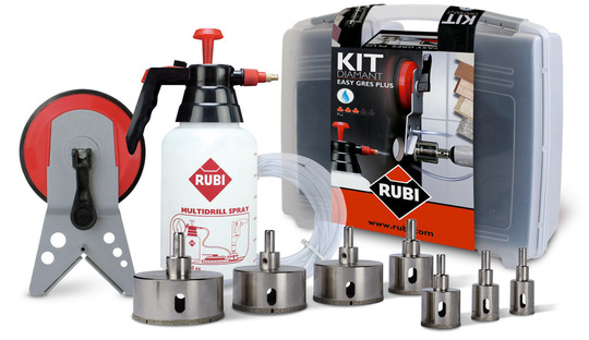 Zestaw wierteł diamentowych Rubi EASY GRES PLUS (+ prowadnica)