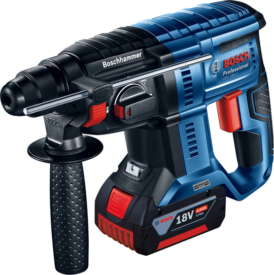Młotowiertarka Bosch GBH 180-LI Professional (+ 2x akumulator 4 Ah + ładowarka + 9x wiertło SDS Plus)