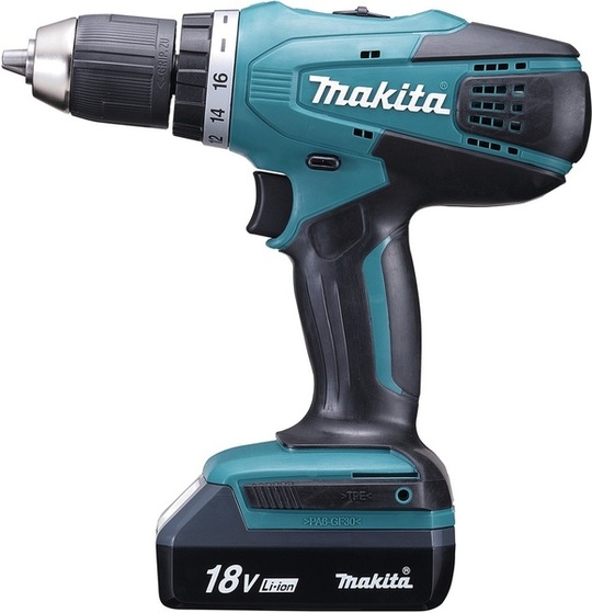 Drill driver Makita DF457DWE (+ 1,5 Ah battery + charger + case)