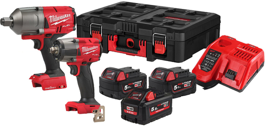 Power tool set Milwaukee M18 FPP2AS-553P (impact wrench + compact impact wrench + 3x battery + charger + box)