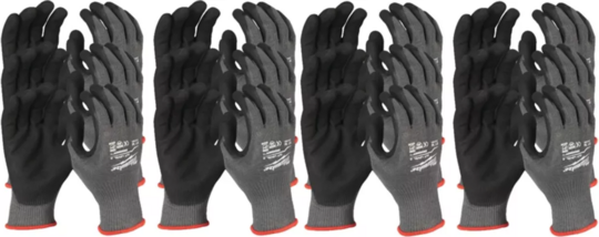 Cut resistant gloves Milwaukee (level 5, 12 pairs) Black