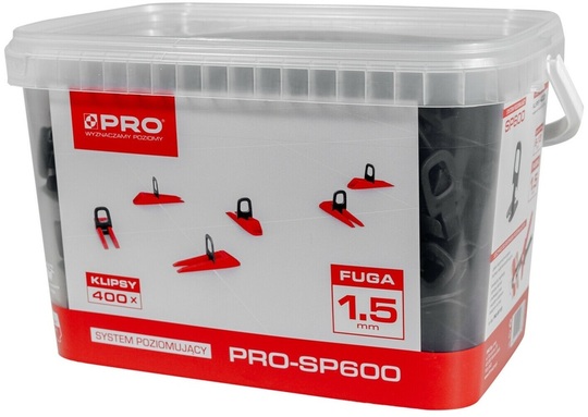 System poziomujący SP600 PRO SP615 (400 sztuk klipsów w wiaderku 5 l)