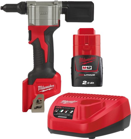 Nitownica Milwaukee M12 BPRT-0 (+ akumulator 2 Ah + ładowarka)